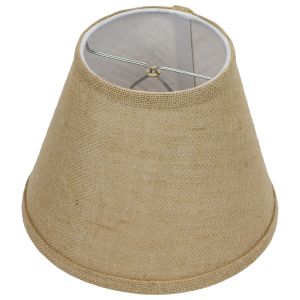 5 x 9 x 7 Round Lampshade with Nickel Bulb Clip Attachment