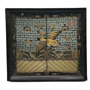 Antique Embroidery Chinese Phoenix Bird Framed