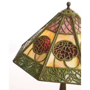 Lamp Leaded Slag Glass Overlay circa 1900-1925