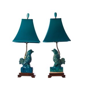 Pair 19th Century Roof Tile Lamps