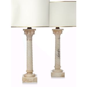 Pair of Italian Twisted Column Lamps
