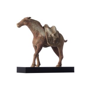 Tang Dynasty Chinese Pottery Horse in Custom Stand