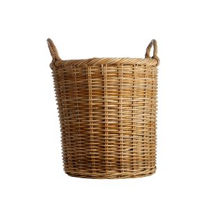 Brown Gray Wicker Planter with Handles