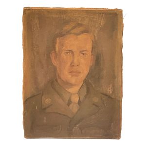 Soldier Handsome Face Oil on Canvas - unframed