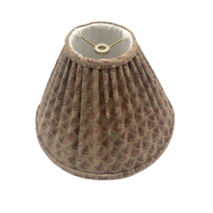 4 x 11 x 8 Fortuny Canestrelli No 5603 Tan Olive Plum Silvery Gold Pull Up Ripple Pleat Lampshade 