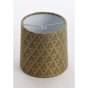 4 x 4.5 x 4.5 Fortuny Canestelli 5062 Green Silvery Gold Cylinder Chandelier Lampshade Mirror Interior 