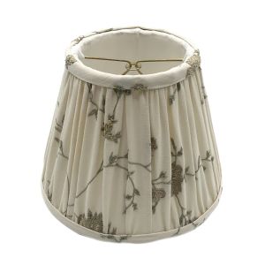4 x 7 x 6 Clip On Sconce Lampshade Chelsea Editions Embroidered Crewel Floral on Linen 